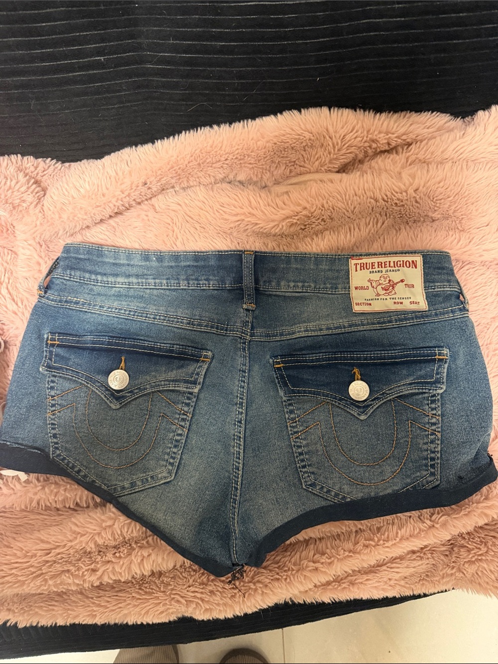 True Religion Blue Denim Cutoff Jean Shorts